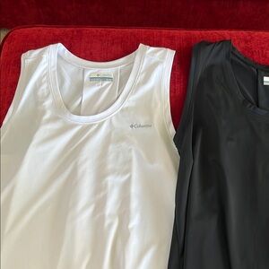 Columbia White Tank Top and Black Tank Top Sleeveless Lightweight